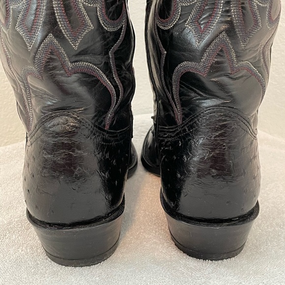Black Full Quill Nocona Boots Size 7 1/2 D Almost New - Picture 4 of 11